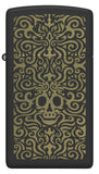 Zippo Skull Filigree Design Slim Black Matte 48564