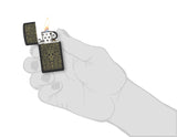 Zippo Skull Filigree Design Slim Black Matte 48564