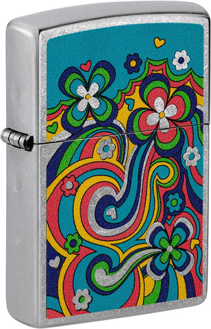 Zippo Flower Power Design Street Chrome 48579