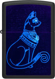 Zippo Black Light Spiritual Cat Design Black Matte 48582