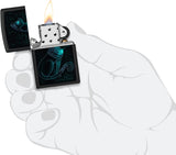 Zippo Black Light Spiritual Cat Design Black Matte 48582