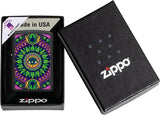 Zippo Black Light Leaf Pattern Design Black Matte 48583