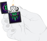 Zippo Black Light Leaf Gorilla Design Black Matte 48585