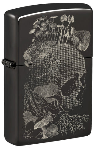 Zippo Skull Mushroom Design High Polish Black 48590