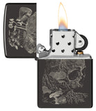Zippo Skull Mushroom Design High Polish Black 48590