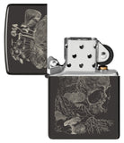 Zippo Skull Mushroom Design High Polish Black 48590