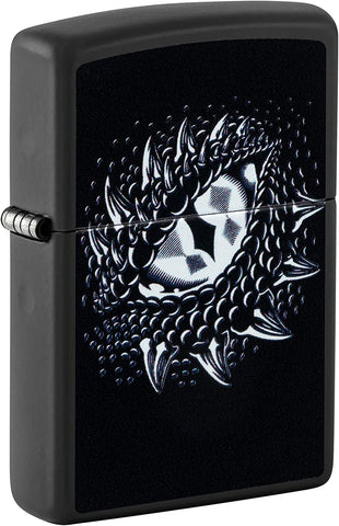 Zippo Black Light Dragon Eye Design Black Matte 48608