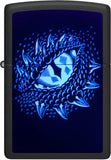 Zippo Black Light Dragon Eye Design Black Matte 48608