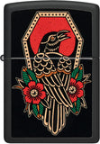 Zippo Crow Tattoo Design Black Matte 48611