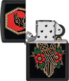 Zippo Crow Tattoo Design Black Matte 48611