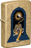 Zippo Tiger Tattoo Design Tumbled Brass 48613