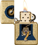 Zippo Tiger Tattoo Design Tumbled Brass 48613