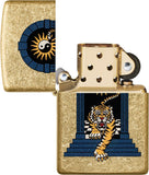 Zippo Tiger Tattoo Design Tumbled Brass 48613