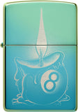 Zippo Eight Ball Tattoo Design High Polish Teal 48615 on shopify.com