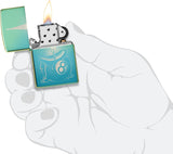 Zippo Eight Ball Tattoo Design High Polish Teal 48615 on shopify.com