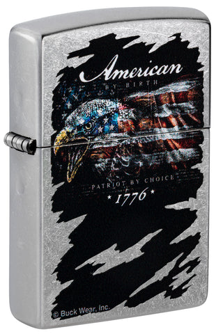 Zippo Buckwear Design Eagle Flag Street Chrome 48633