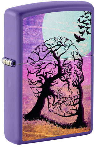 Zippo Skull Tree Design Purple Matte 48638
