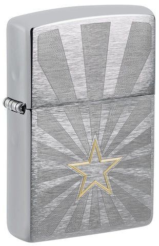 Zippo Star Design Brushed Chrome 48657