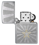 Zippo Star Design Brushed Chrome 48657