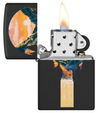 Zippo Mountain Waterfall Design Black Matte 48676