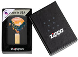 Zippo Mountain Waterfall Design Black Matte 48676