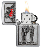 Zippo Couple Love Emblem Brushed Chrome 48688