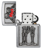 Zippo Couple Love Emblem Brushed Chrome 48688