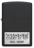 Zippo Emblem Attached Black Matte 48689