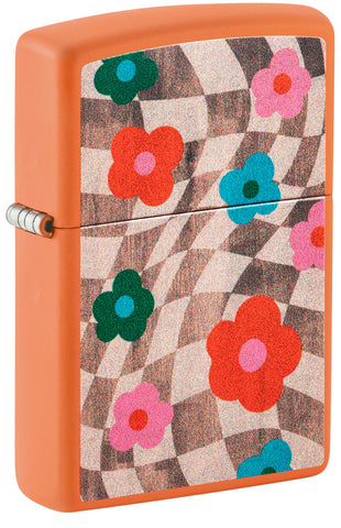 Zippo Wavy Flower Design Orange Matte 48718