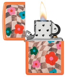 Zippo Wavy Flower Design Orange Matte 48718