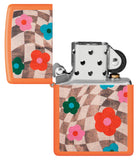 Zippo Wavy Flower Design Orange Matte 48718