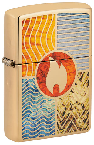 Zippo Elements of Earth Design High Polish Brass 48729