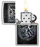 Zippo Dragon Shield Design Street Chrome 48730