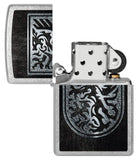 Zippo Dragon Shield Design Street Chrome 48730