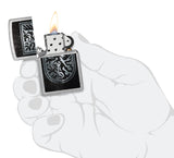 Zippo Dragon Shield Design Street Chrome 48730
