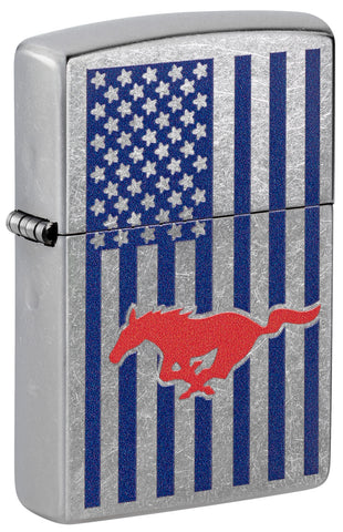 Zippo Ford Mustang American Flag Street Chrome 48754