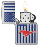 Zippo Ford Mustang American Flag Street Chrome 48754