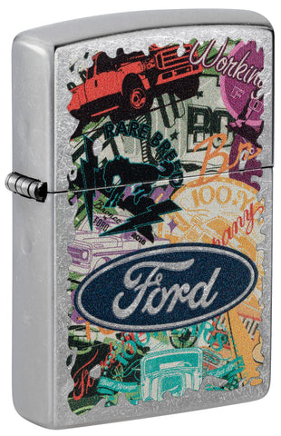 Zippo Ford Collage Street Chrome 48755