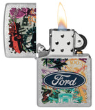 Zippo Ford Collage Street Chrome 48755
