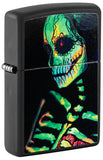 Zippo Sugar Skeleton Design Black Light Black Matte 48761