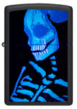 Zippo Sugar Skeleton Design Black Light Black Matte 48761