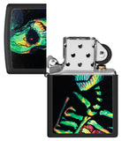Zippo Sugar Skeleton Design Black Light Black Matte 48761