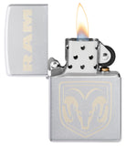 Zippo Dodge Ram Logo Engraved Satin Chrome 48763
