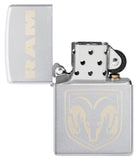 Zippo Dodge Ram Logo Engraved Satin Chrome 48763