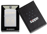 Zippo Dodge Ram Logo Engraved Satin Chrome 48763