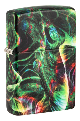 Zippo Psychedelic Swirl 540 Color Glow in the Dark Green 48774