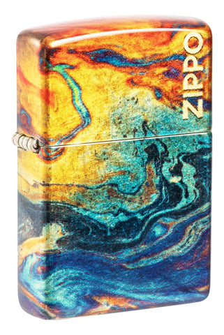 Zippo Mars Swirls Design 540 Fusion Tumbled Brass 48778