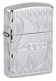 Zippo Flame Design Armor Multicut Engraved High Polish Chrome 48838