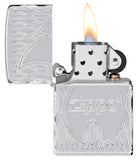 Zippo Flame Design Armor Multicut Engraved High Polish Chrome 48838
