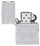 Zippo Flame Design Armor Multicut Engraved High Polish Chrome 48838